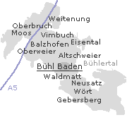 Orte im Stadtgebiet von Bühl Baden