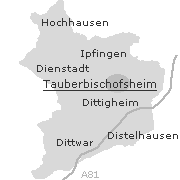 Stadtteile im Stadtgebiet von Tauberbischofsheim