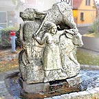 Brunnen Rinder mit Bäuerin