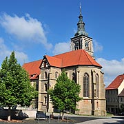 Marienkirche am Marktplatz von Königsberg in Bayern