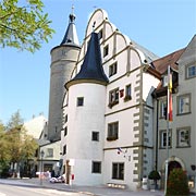 Renaissance-Rathaus Kitzingen in Unterfranken, schönes Hinterteil