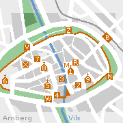 Amberg Innenstadt Mauerring, Lageplan der Sehenswürdigkeiten