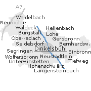 Lage einiger Örtle im Stadtgebiet von Dinkelsbühl