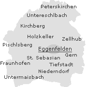 Lage einiger Orte im Stadtgebiet von Eggenfelden
