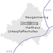 Lage einige Stadtteile im Stadtgebiet von Germering