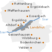 Landshut Kreis in Niederbayern