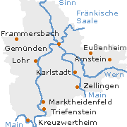 Main Spessart Kreis in Unterfranken, Bundesland Bayern