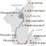 Ostallgäu Kreis in Schwaben Bayern