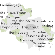 einige Stadtteile und Orte im Stadtgebiet von Traunreut