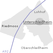Lage einiger Orte im Stadtgebiet von Unterschleissheim
