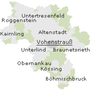 Lage einiger Orte im Stadtgebiet von Vohenstrauß