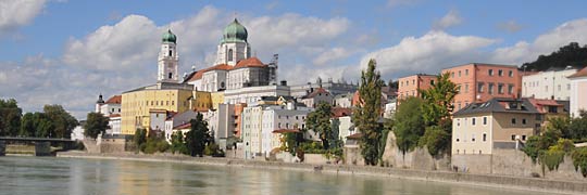 Südpanorama der Inselstadt Passau