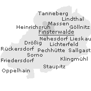 Lage einiger Orte im Stadtgebiet von Finsterwalde