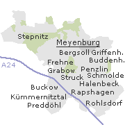 Lage einiger Ortsteile von Meyenburg