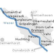 Bremen, Lageplan einiger Stadtteile