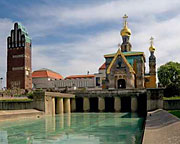 Darmstadt Hochzeitsturm und Russische Kirche Mathildenhöhe © rucko07