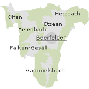 Lage einiger Ortsteile von 
