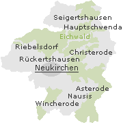 Lage einiger Orte im Stadtgebiet von Neukirchen