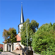 Stadtkirche Schlitz mit hoher Turmspitze