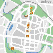 Einbeck, Stadtplan der Sehenswürdigkeiten jn der Innenstadt