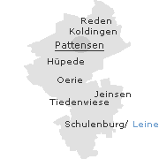 Lage einiger Ortsteile von pattensen