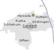 Lage einiger Ortsteile von Sarstedt