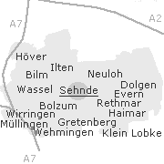 Lage einiger Orte im Stadtgebiet von Sehnde