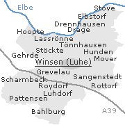Lage einiger Orte im Stadtgebiet von Winsen