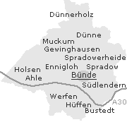 Stadtteile und Orte im Stadtgebiet von Löhne