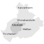 Lage einiger Orte im Stadtgebiet von Kevelaer