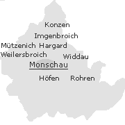 Orte im Stadtgebiet von Monschau