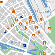 Neuss Stadtplan der Sehenswürdigkeiten in der Innenstadt