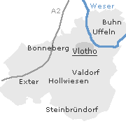 Stadtteile und Orte im Stadtgebiet von Vlotho