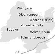 Lage einiger Orte im Stadtgebiet von Wetter