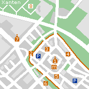 Xanten, Stadtplan Übersicht der Sehenswürdigkeiten in der Altstadterte