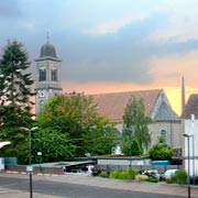 Maritiuskirche bei Sonnenuntergang in Ibbenbüren