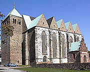 Magdeburger Petrikirche am westlichen Elbufer