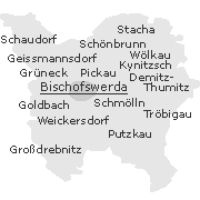 Lage einiger Ortsteile von  Bischofswerda