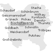 Lage einiger Ortsteile von Bischofswerda