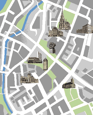Chemnitzer Innenstadt mit einigen markanten Points