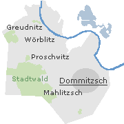 Lage einiger Ortsteile von Dommitzsch