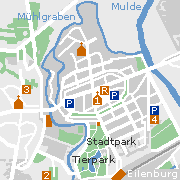 Plan der Sehenswürdigkeiten in Eilenburgs Innenstadt