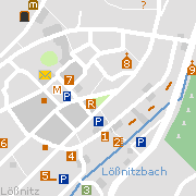 Sehenwertes und Markantes in der Innenstadt von Lößnitz