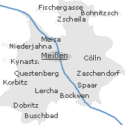 Lage einiger Ortsteile von Meißen