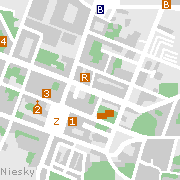 Niesky - Stadtplan mit Sehenwürdigkeiten in der Innenstadt