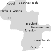 Lage einiger Ortsteile von Niesky
