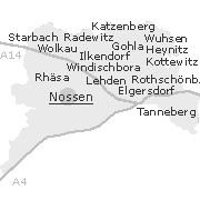 Lage der Stadtteile im Stadtgebiet von Nossen