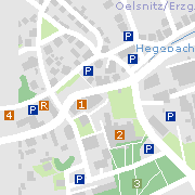 Sehenswertes und Markantes im Ortszentrum von Oelsnitz/Erzgeb.