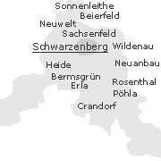 Lage einiger Orte in Schwarzenberg