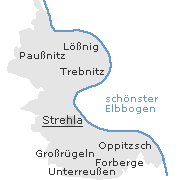 Lage der Orte im Stadtgebiet von Strehla